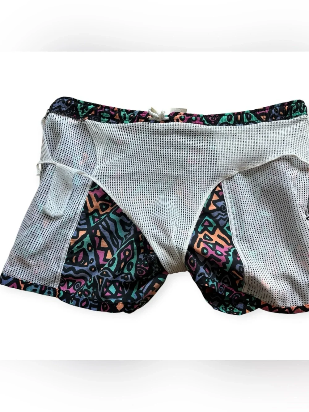90s Vtg Sideout Volleyball Shorts Large Purple Red Green Tribal Retro Surfing